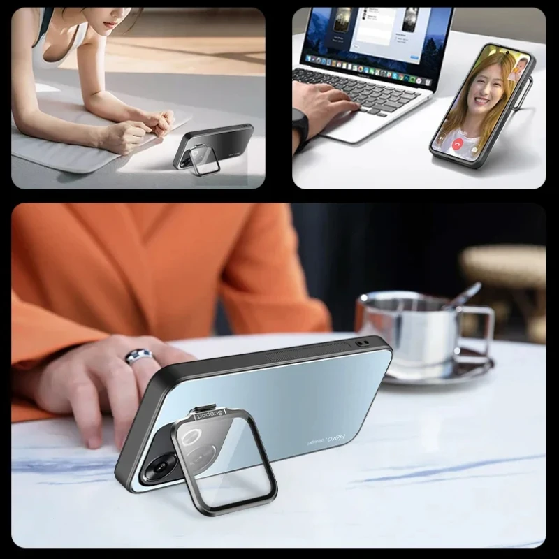 Para realme neo 7 caso lente de metal câmera titular capa para realme neo7 gt 6t gt6 t neo6 se à prova de choque fosco proteger kickstand caso