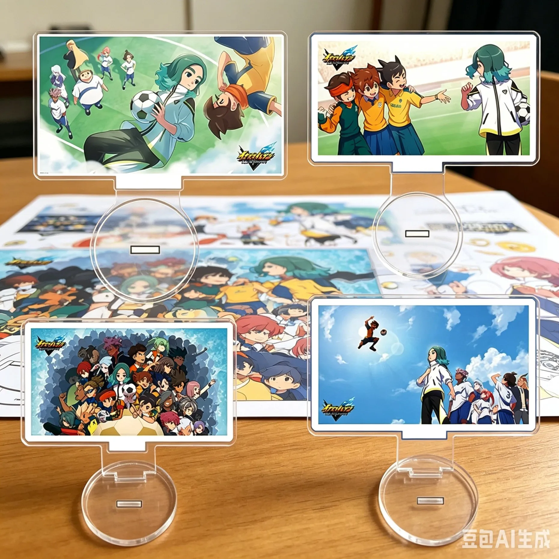 High pixel Hot 15CM Anime Inazuma Eleven Figure Peripheral Collection Acrylic Stand Model Decorations Gifts Funny  keychain