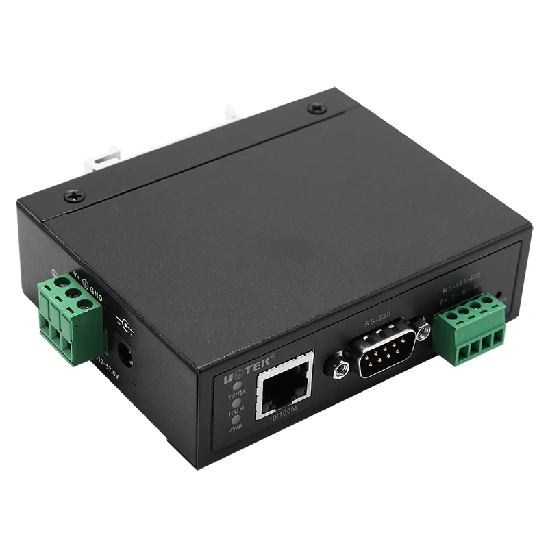 

UOTEK 10/100M Ethernet на 1 порт RS-232/485/422 Сервер последовательных устройств Поддержка MCP VCOM Виртуальный последовательный порт UT-6801A