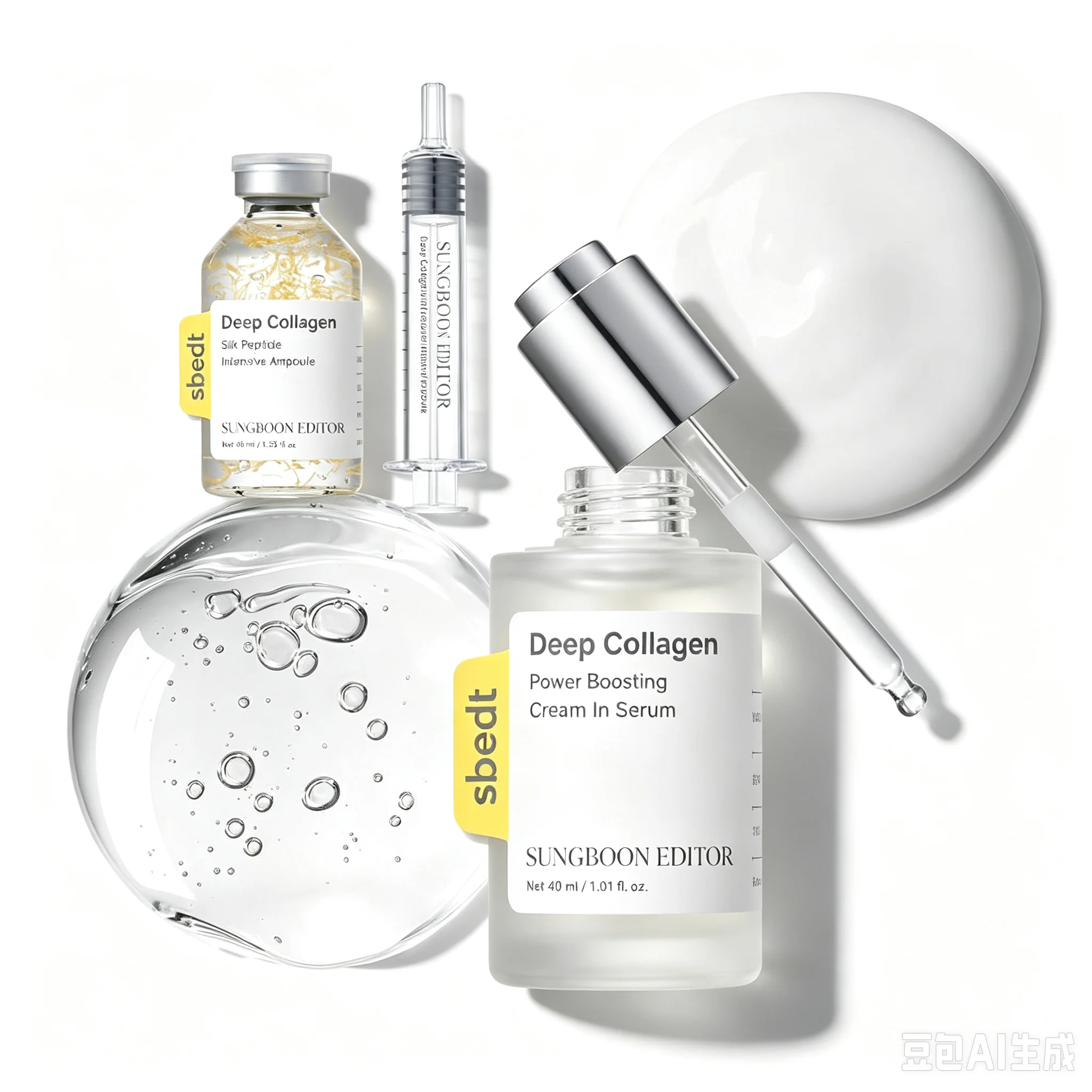 Collagen Silk Peptide Face Serum Anti Wrinkle Firming Elasticity Boosting Essence for Fine Lines, Hydrating Skin Care 30/40ml