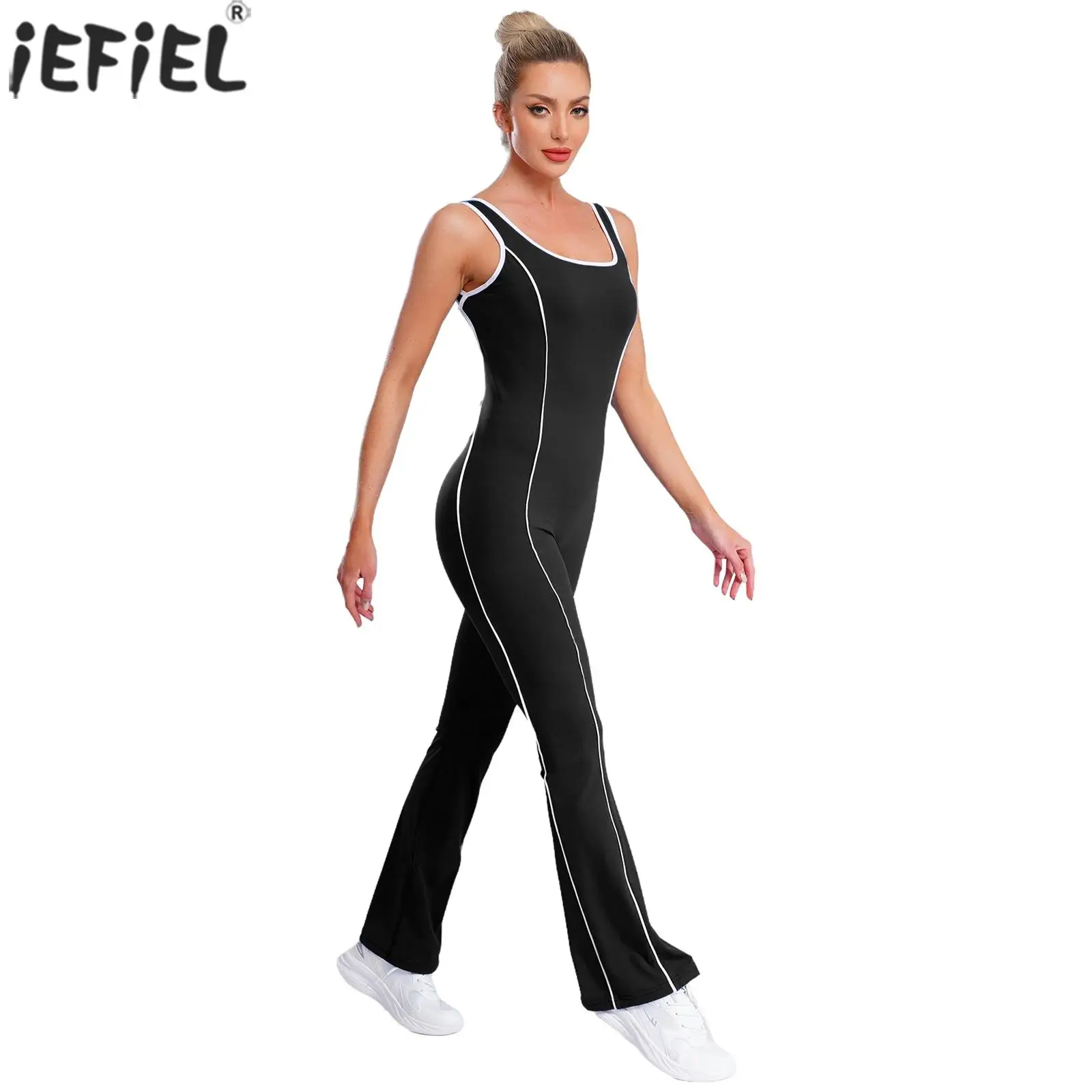 

Женский спортивный спортивный комбинезон для тренировок, йоги, тренажерного зала, бодибилдинга, облегающий боди с открытой спиной и бюстгальтером для фитнеса, спортивных упражнений