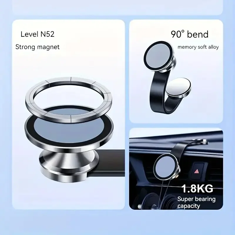 Magnetic Car Mobile Phone Holder For iPhone Huawei Samsung 360 Degree Rotation Adjustable Car Interior Accessories For Magsafe