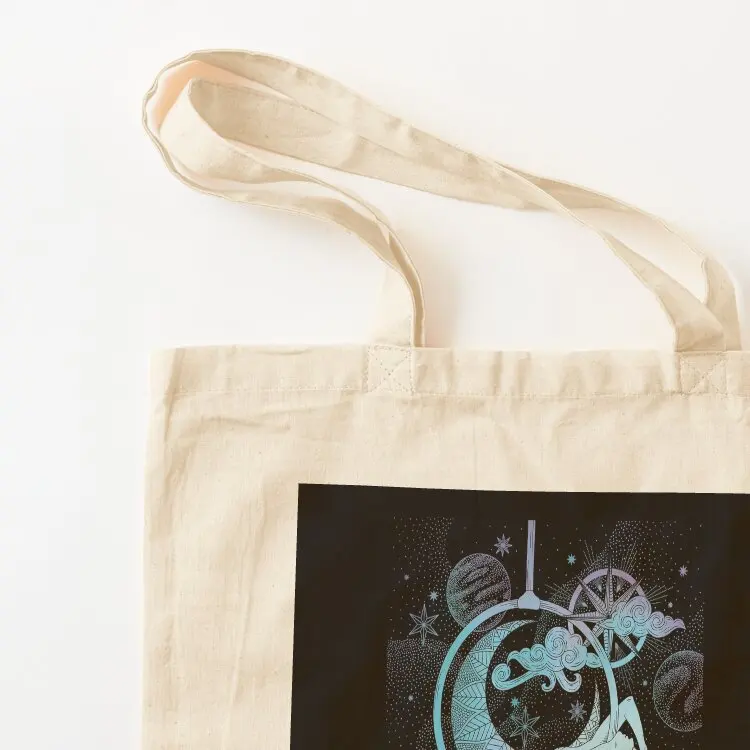 Aerial Hoop Lyra - حقيبة حمل بتصميم سماوي، حقيبة شاطئ، حقيبة تسوق قابلة لإعادة الاستخدام، حقائب قماشية للنساء