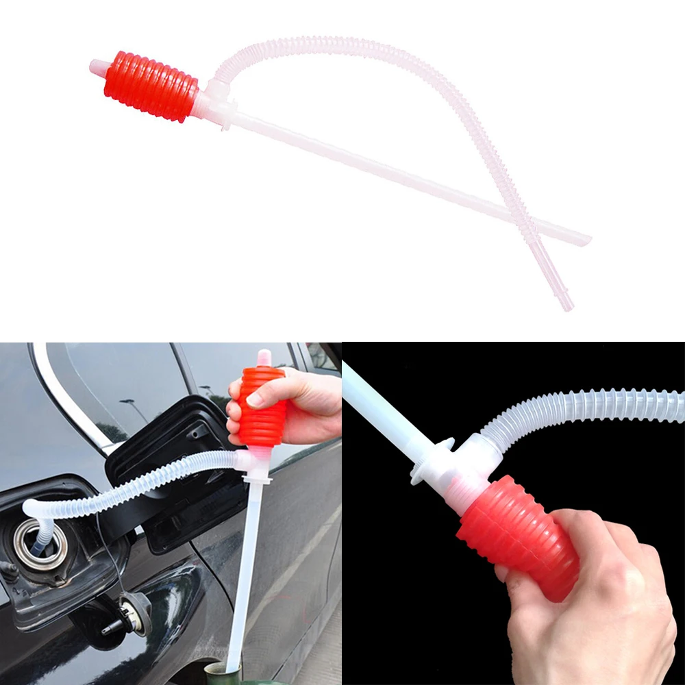 Pompe à siphon manuelle portable universelle pour voiture, tuyau de siphon manuel, pompe de transfert de siphon de liquide d\'huile de gaz, pièces de