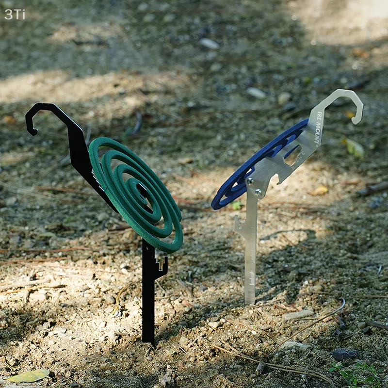 Outdoor Multifunctional Stainless Steel Hook Mosquito Coil Bracket Bottle Opener Measuring Ruler Foldable Insert