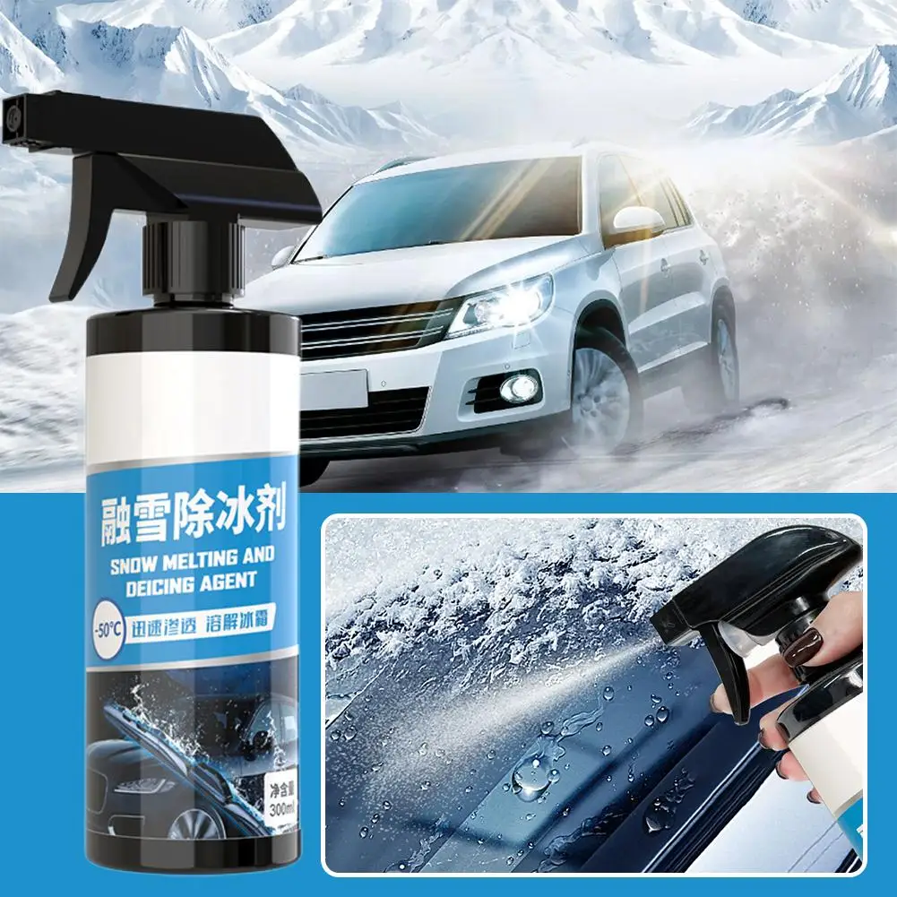 300ML Snow Melting Defrost Liquid Road Anti Slip Auto General Deicer Spray Windshield Deicing Spray Ice Melting Spray For C O9H2