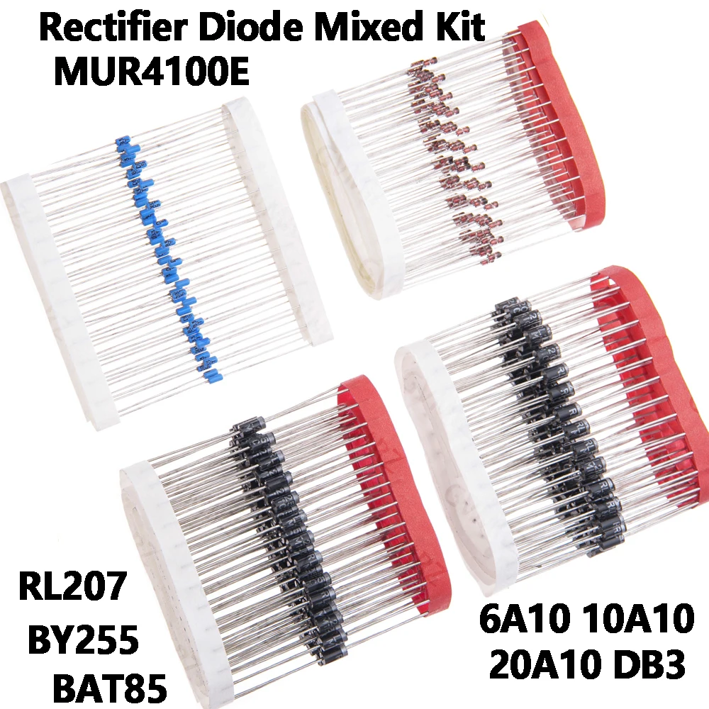 Rectifier Diode Mixed Kit 6A10 10A10 20A10 DB3 RL207 Electronic Components MUR4100E 10SQ045 20A10 130mil