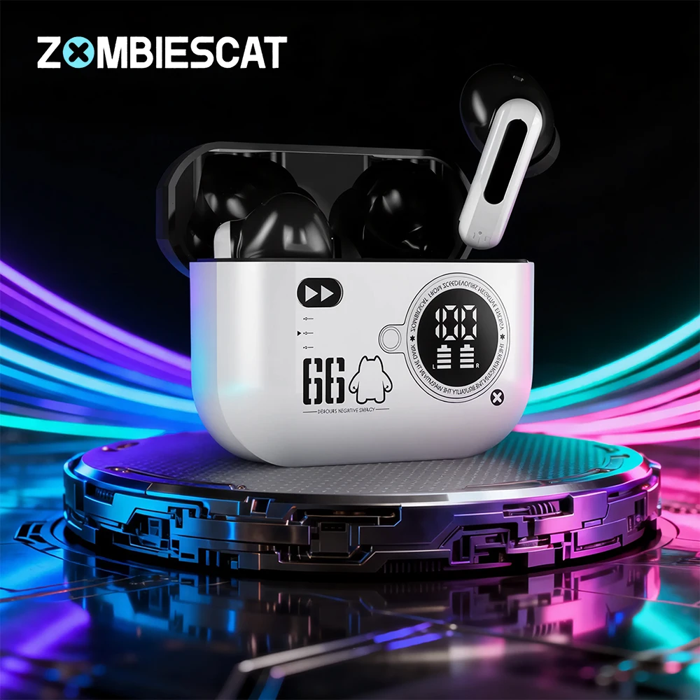 Zombies Cat B20 Legierung ANC Bluetooth 6.0 Ohrhörer -45dB Aktive Geräuschunterdrückung Kopfhörer Kraftvoller Bass TWS Kabellose Ohrhörer