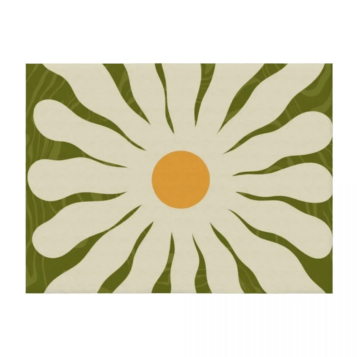 

White Daisy Flower 70s Retro Abstract Throw Blanket Designers Stuffeds Luxury St Beach Blankets