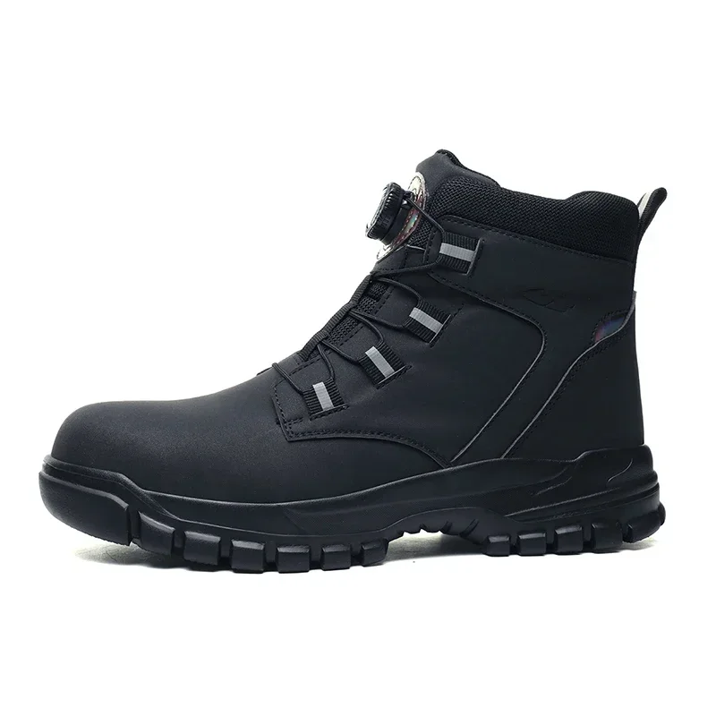 Waterproof Safety Boots Men Indestructible Steel Toe Work Boots Anti-smash Stab-resistant Safety Shoes Biker Botas Para Hombre