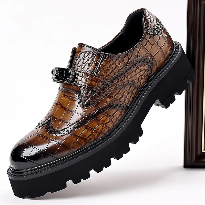 

Модная мужская роскошная повседневная кожаная обувь, элегантные мягкие мужские лоферы на платформе, мокасины ручной работы, дышащая обувь для прогулок для отдыха