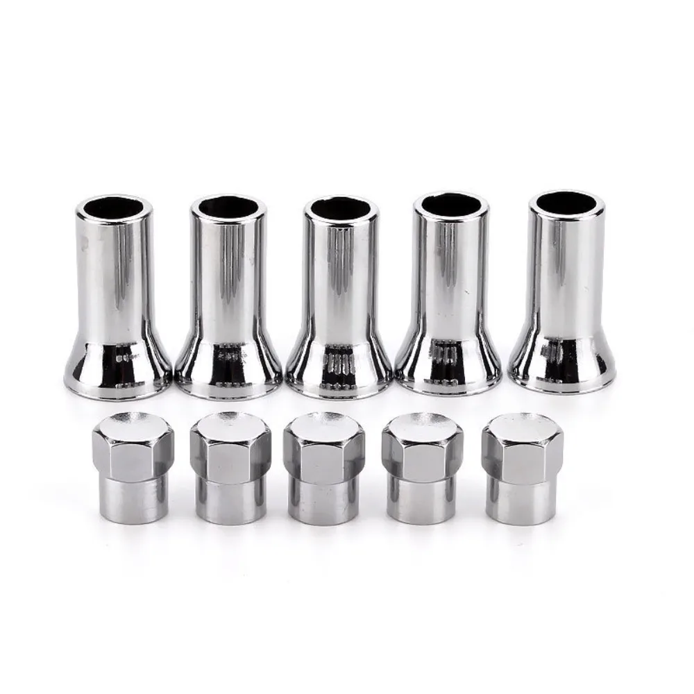 10pcs TR413/TR414 Tyre Valve Stem Auto Accessories Chrome Left Right Front Rear Wheel Tyre Valve Hex Caps