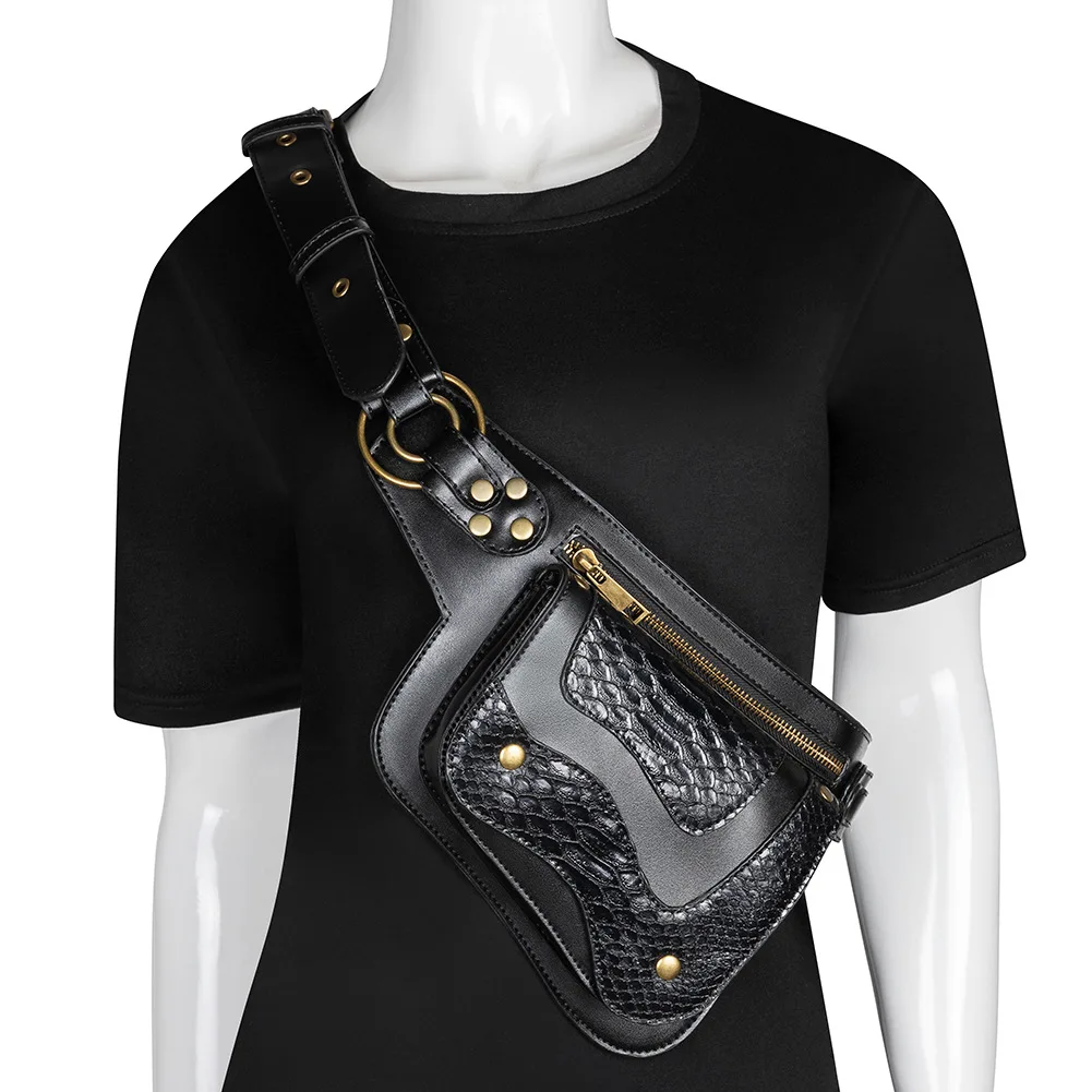Women's bag Steampunk Waist Bag Tactical Chest Bags Male Outdoor Travel Leisure Mobile Phone Gothic Waist Bag Chest Bag Bum Bag