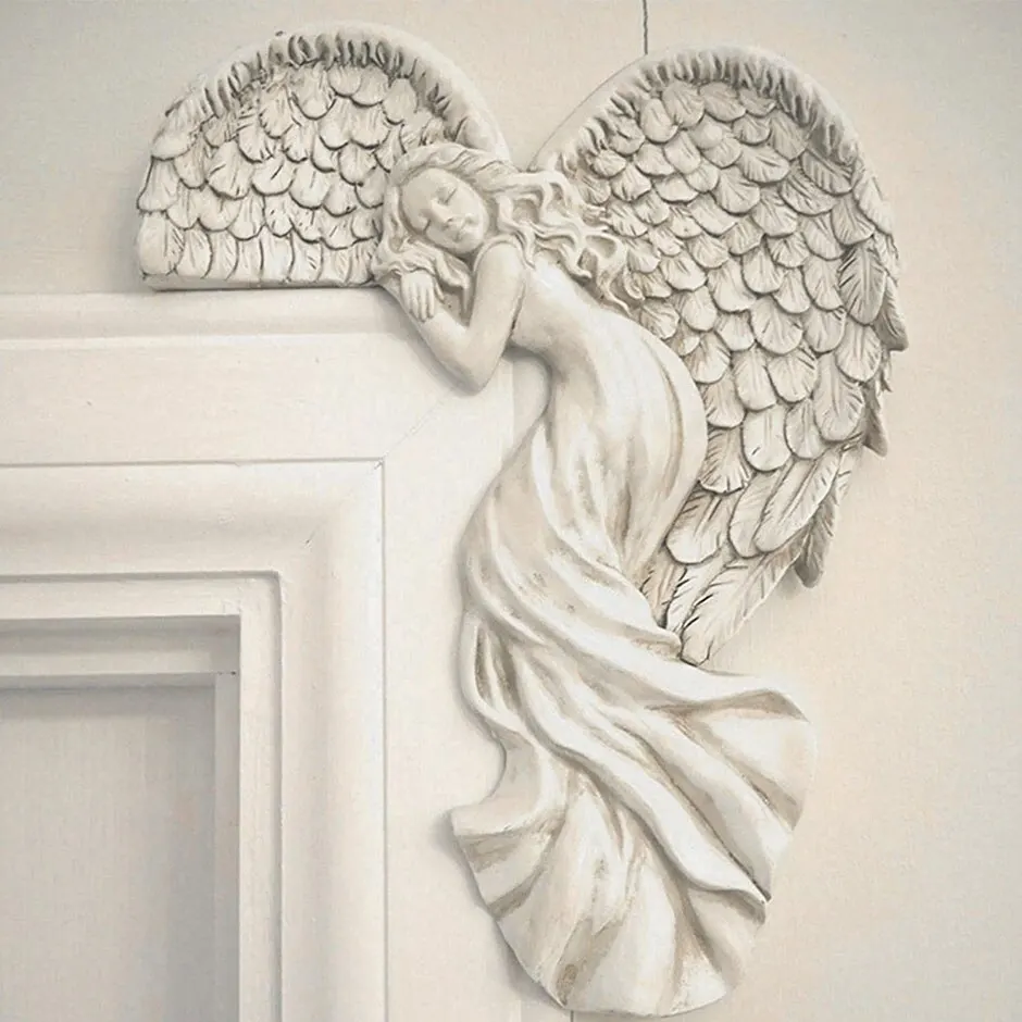 Angel Wings Home Gift Resin Craft Door Frame Ornament Indoor and Outdoor Garden Door Ornament