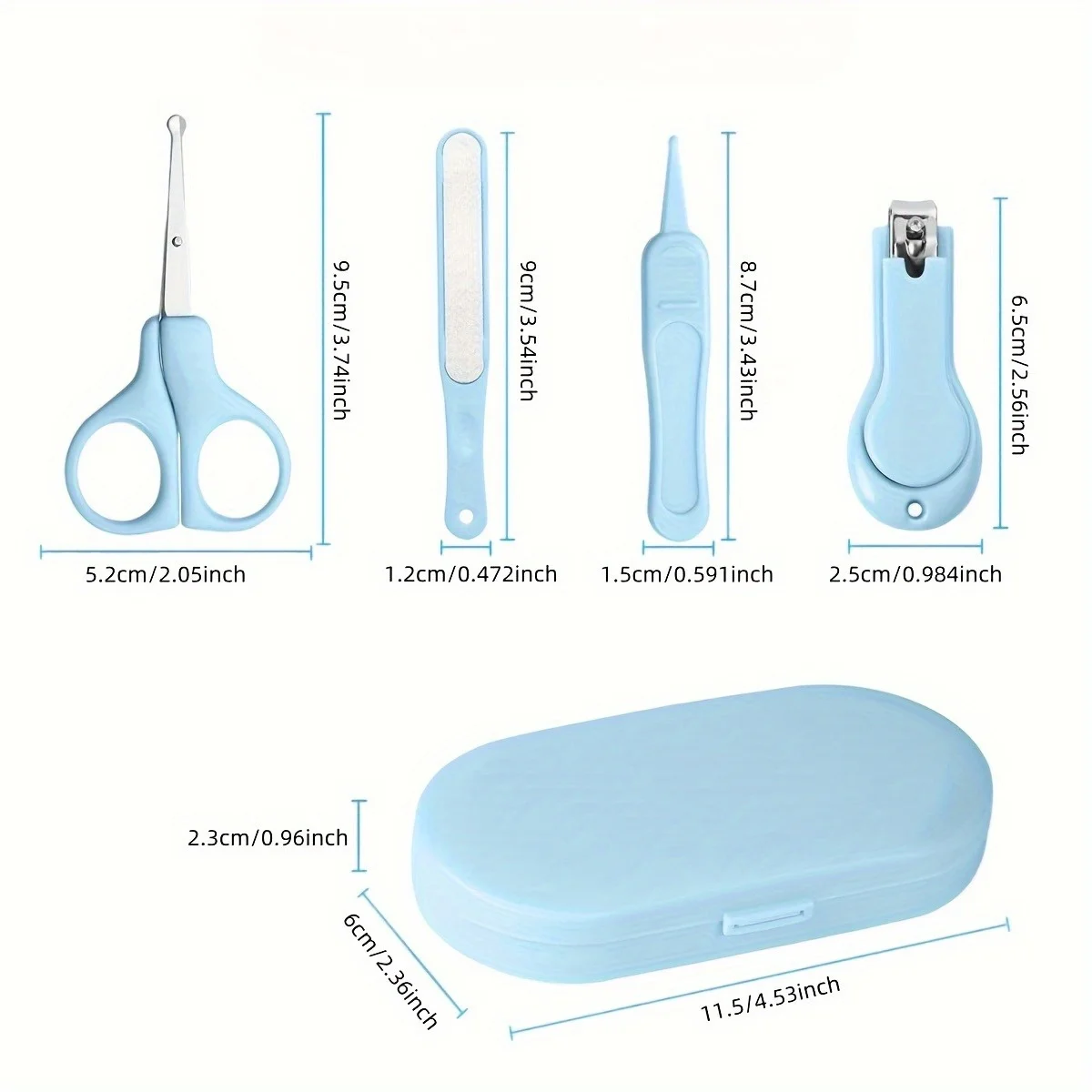 4Pcs/set Nail Care Kit with Storage Box - Includes Nail Clippers, Scissors, Tweezers, Nail File.Ideal for Travel & Home Use
