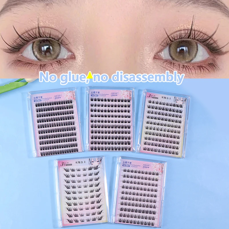 10 Rows Self Adhesive Eyelashes High Capacity No Glue Needed Self Adhesive Lash Clusters Natural Lashes DIY Eyelash Extension