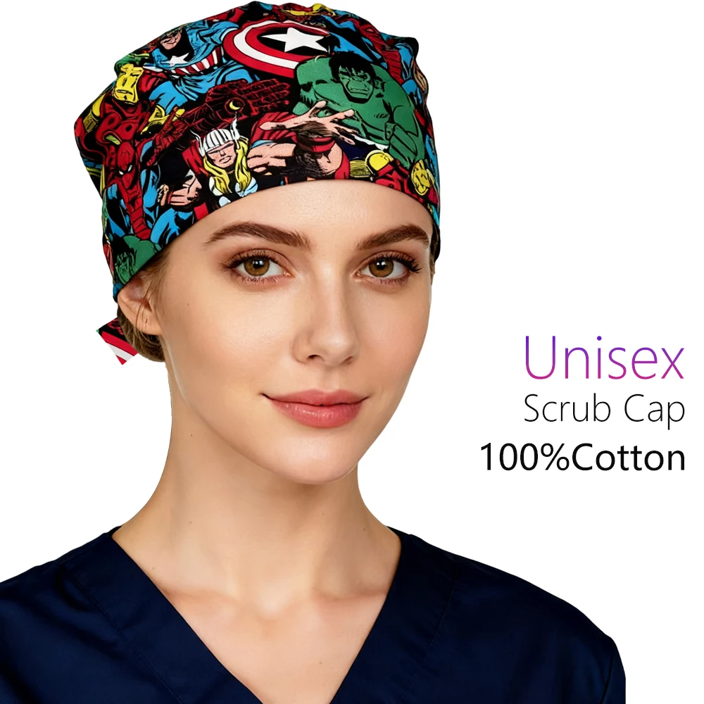 

Unisex Surgery cap with Sweatband Cotton Pharmacy Kitchen Chef Orthopedics Working Hat Dental Operating Room Sugical Scrub Caps