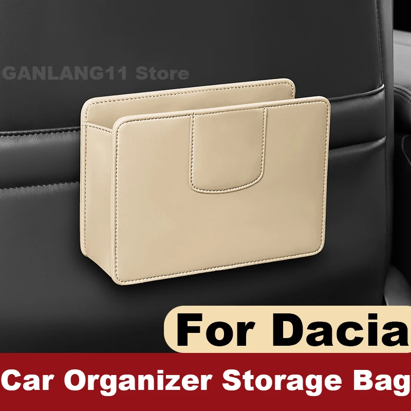 

Кожаный автомобильный органайзер, сумка для хранения для всех новых Dacia Duster Spring Bigster 2024 2025 Sandero Jogger, автомобильное мусорное ведро, аксессуары