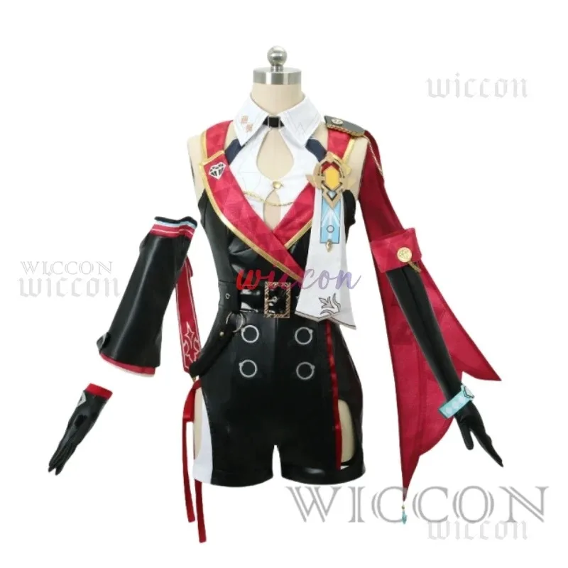 게임 혼카이 스타 레일 풀 세트 의상 PU 유니폼 토파즈 가발 코스튬 신발 부츠 코스프레 소품,7;k'2.s;9,