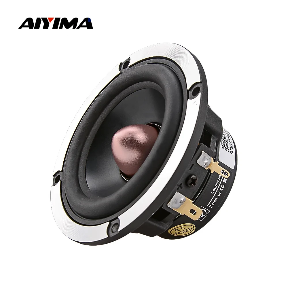 AIYIMA 1Pcs 3 Inch Midrange Sound Speaker 4 8 Ohm 30W Bullet Aluminum Ceramic Loudspeaker Car Modified Speaker For Car DSP DIY