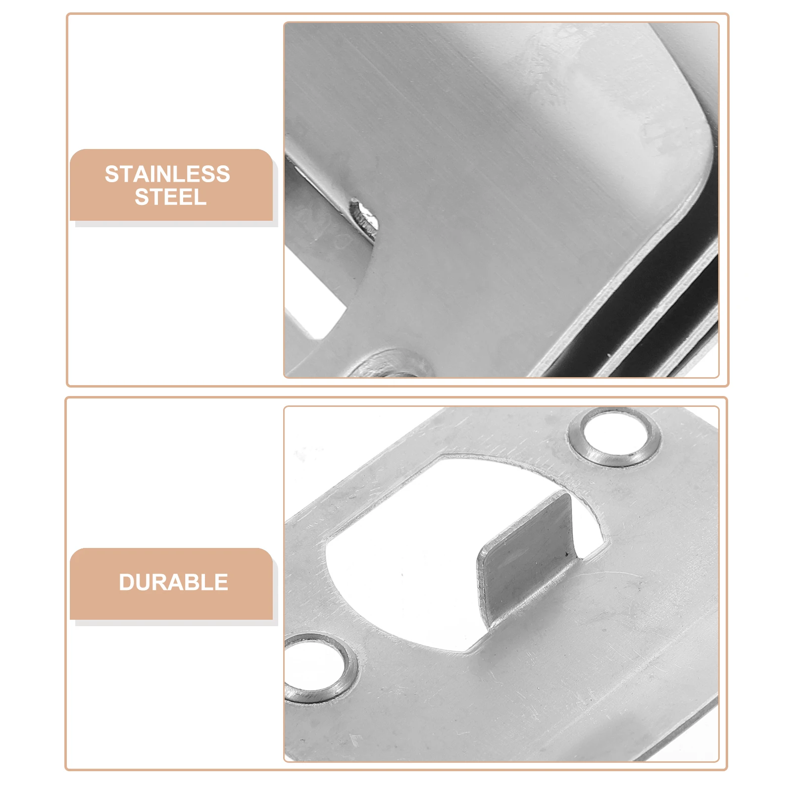 4 pces travas da porta strike plate placas de greve de aço para portas interiores plug lock corpo lado tira placa trava da porta encaixe