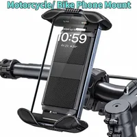 GEFENSI Motorcycle Phone Mount, Bike Phone Holder For Bicycle, Secure Motorcycle Handlebar Phone Mount With All Cell Phones