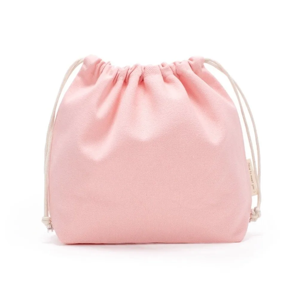 Multi-Use 27*20cm Drawstring Storage Bag Reusable Solid Color Travel Storage Bag Canvas Bag for Candy Gift Package
