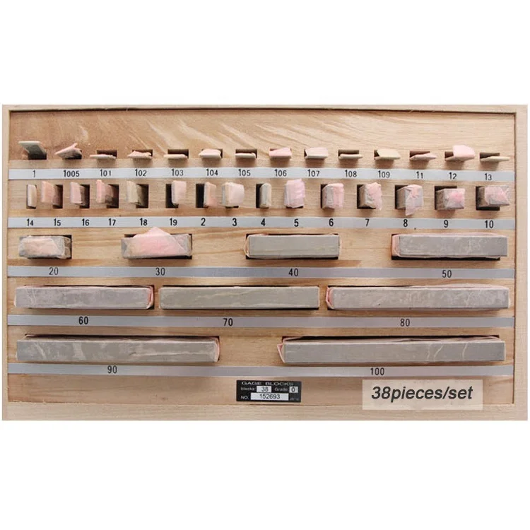 Прямоугольный 0-класс, 38 предметов, измерительные инструменты, стальной скользящий манометр, набор инспекционных блоков