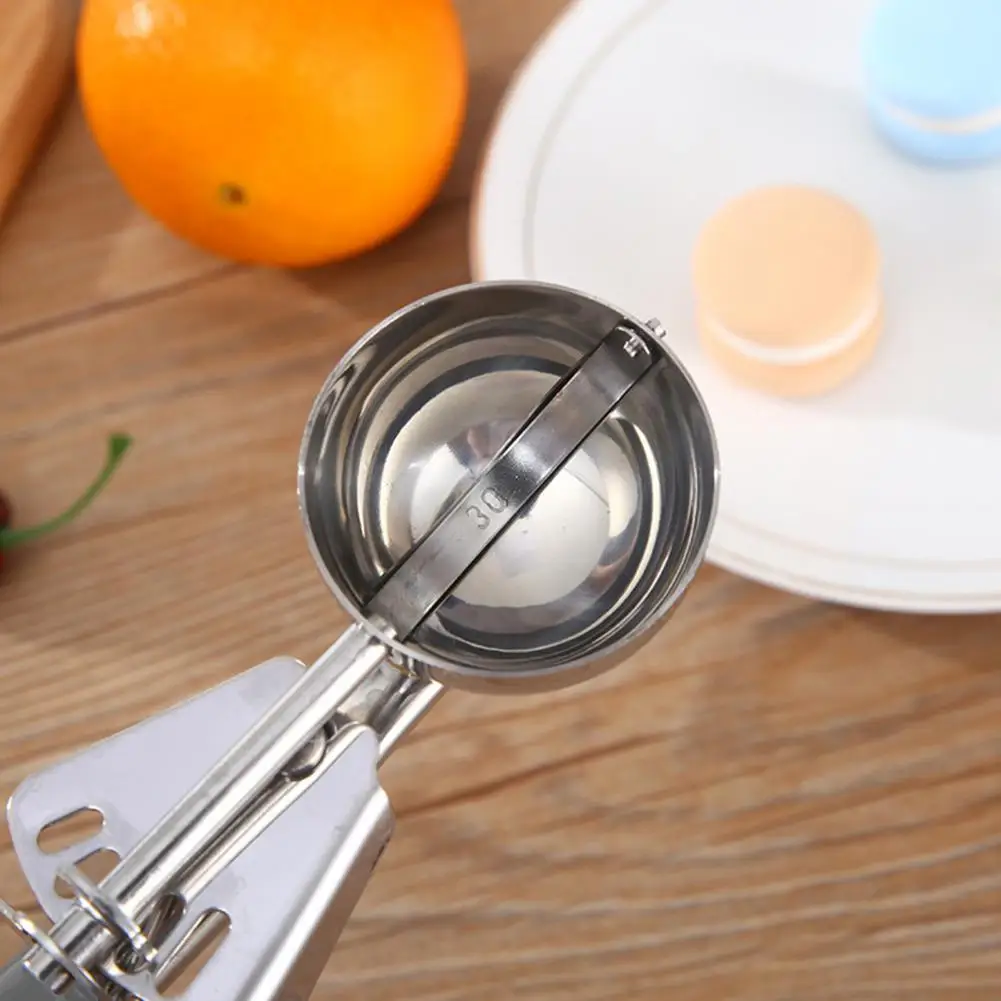 Cupcake Batter Portion Scoop Stainless Steel Ice Cream Scoop with Trigger Release Half Cup Cookie Dough Scoop Pastry for Kitchen