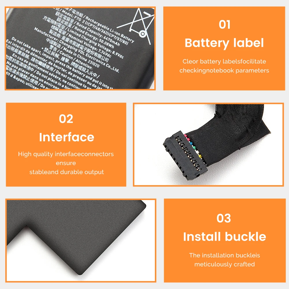 F7G 6470mAh bateria zamienna Li-polymer do OLED 8.8V 5313mAh do konsoli CELL Steam Deck, ładowalna — zdjęcie produktu 4