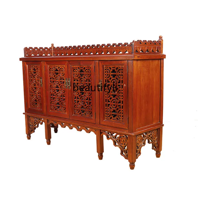 

zqHigh-End Carved Elm Storage Cabinet Chinese Real Home Locker Entrance Cabinet Household Cabinet