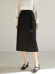 DUSHU Relief Jacquard New Chinese Half Skirt Spring 2024 New Heavy Industry Jacquard Slimming Chinese Style Half Skirt