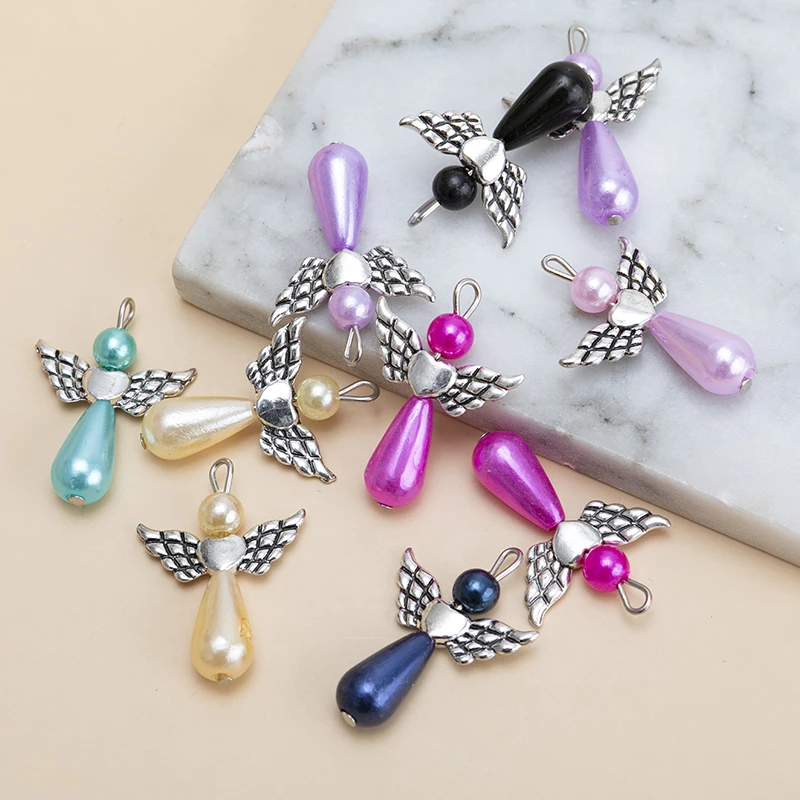 New 10pcs/lot Mixed Angel Wings Charms Pendant DIY Earring Necklace for Jewelry Making Accessories