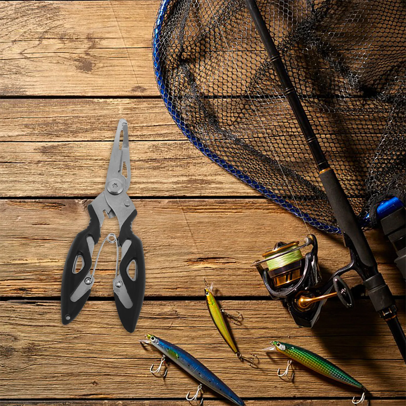 

Stainless Steel Fishing Pliers Multifunctional Bent Nose Tools Saltwater Fishing Gear Hook Remover Line Cutter Braided Line