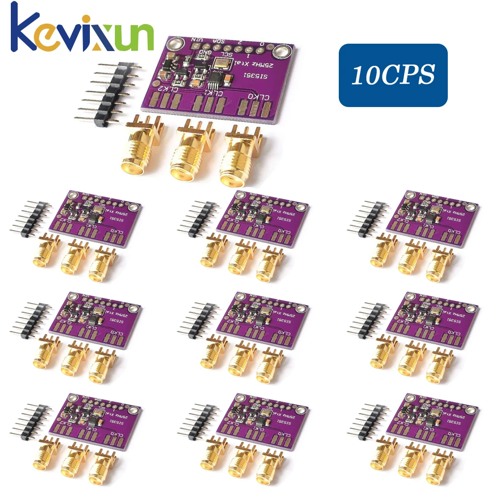 1-10pcs DC 3V-5V 5351 Si5351A Si5351 I2C Clock Generator Breakout Board Module Signal Generator Clock 8KHz-160MHz For Arduino