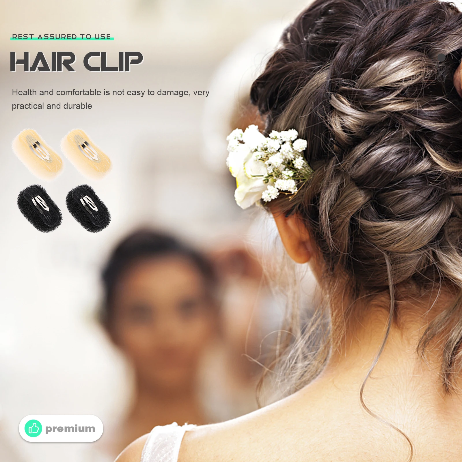 

4pcs Booster Clips Increased Hair Device Styling Tools Women Accessories Hair Padding Pad Comfortable Natural