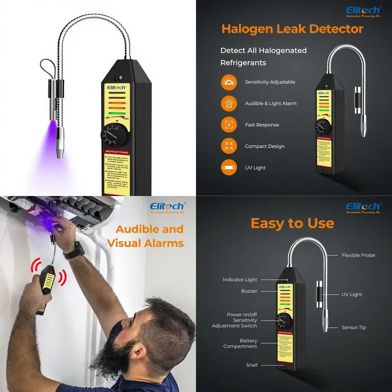 HEDAO High Accuracy Freon Leak Detector Refrigerant Leak Detector HVAC Tester AC Sniffer R22 R410A R134A 1234YF WJL-6000S