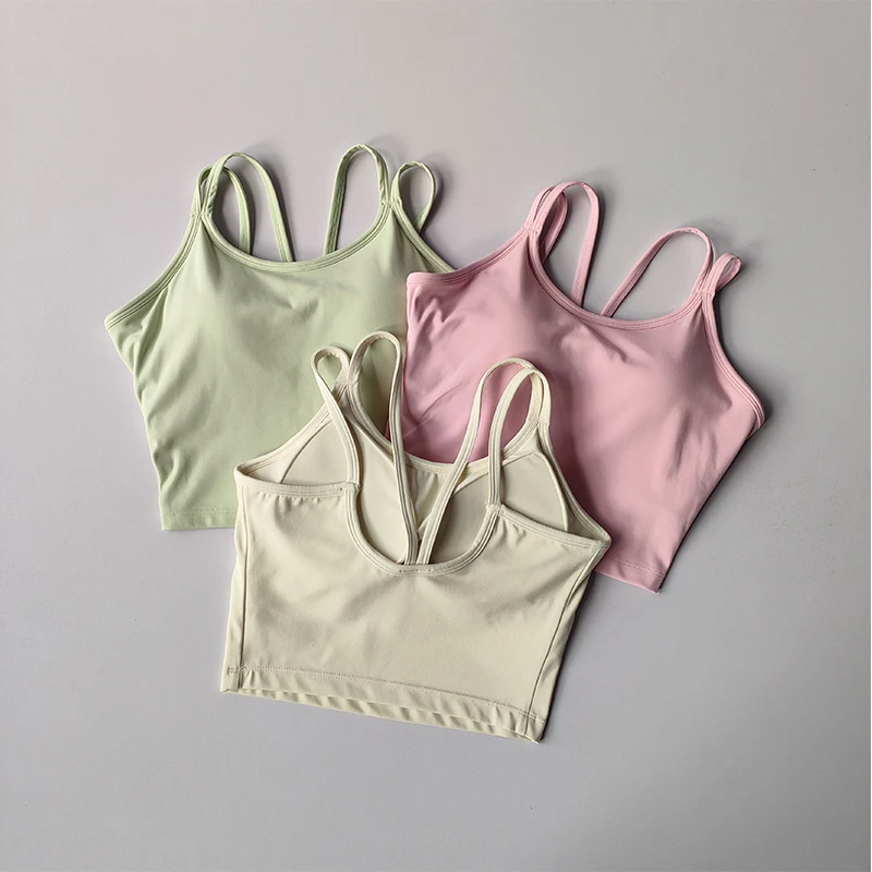 Women Yoga Camisole Fitness Bra Tights Yoga Beauty Vest High Strength Gym Pilates Sports Top Push Up Padded Yoga Tank Top