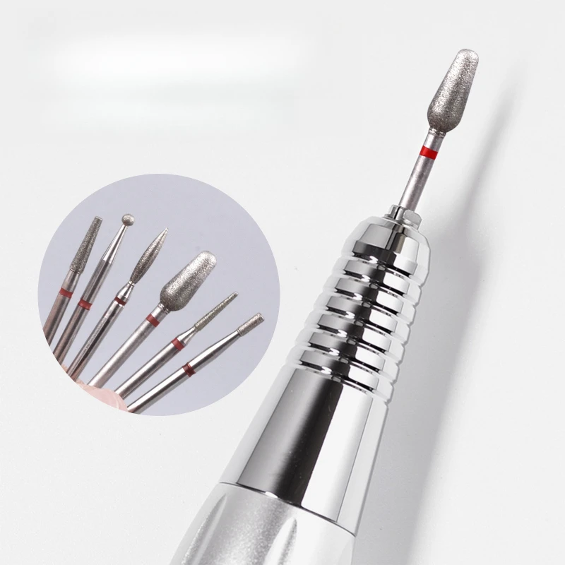 1/6/7 قطعة الماس مسمار لقمة ثقب بشرة نظيفة للجلد الميت مسمار بت المهنية الكهربائية الروتاري لدغ إهاب أداة الملحقات