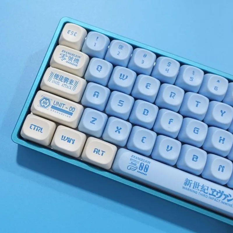 Teclas personalizadas retroiluminadas en azul, juego de 5 teclas laterales Dye-Sub PBT, perfil RGB MOA para Cherry MX Gamer, 126 teclas