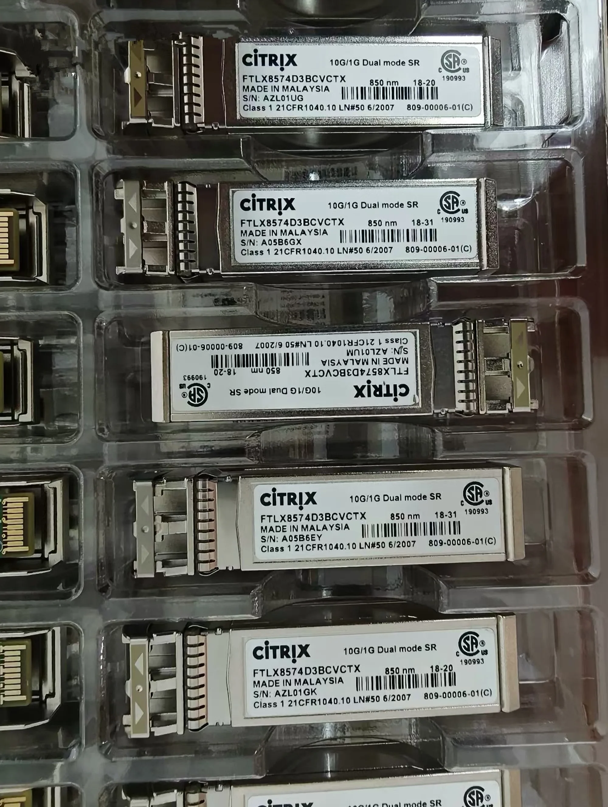 Трансивер CITRIX 10 ГБ FTLX8574D3BCVCTX 10G/1G Dual Mode SR 809-00006-01 CITRIX 10G SFP Волоконно-оптический