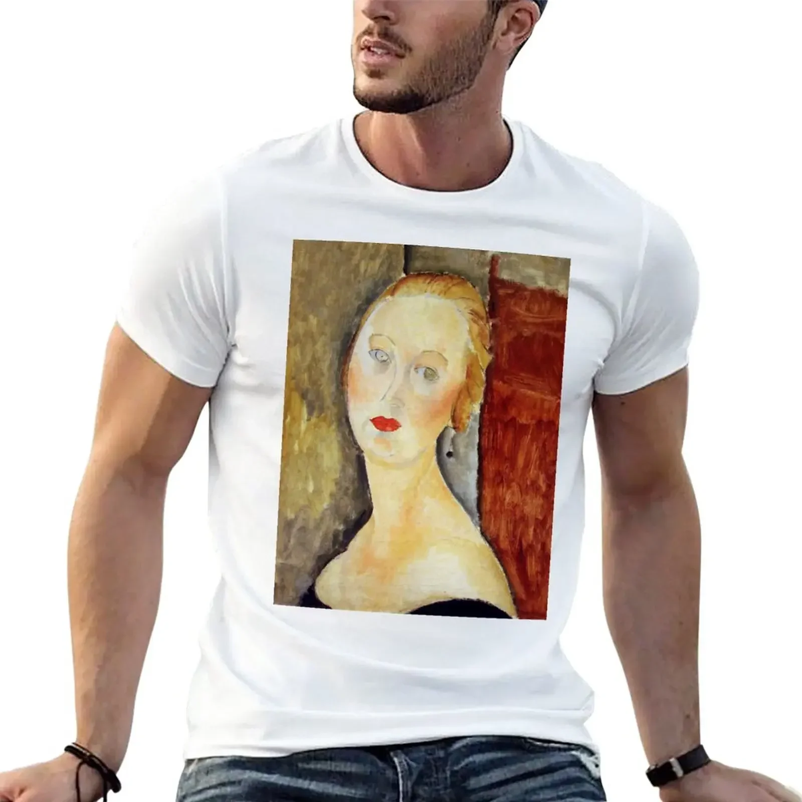 Vintage Amedeo Modigliani - Nancy 1918 Fine Art T-Shirt blanks plus size tops men clothes