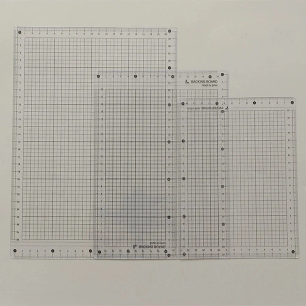 New A4/B5/A5 Learning Pad Non Slip Plastic Grid Scale Ruler Transparent Writing Board Test Stationery