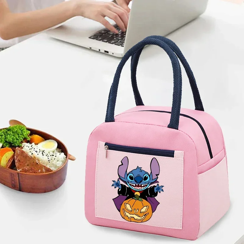 Disney Lunch Pack Lilo & Stitch Insulated Lunch Bag  Oxford Cloth Is Durable Waterproof Cooler Handbag Bento Bag Student Gifts