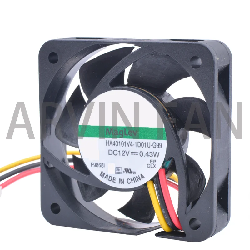 HA40101V4-1D01U-G99 4cm 40mm Fan 40x40x10mm DC12V 0.43W 3 Lines Magnetic Suspension Ultra-quiet Micro Cooling Fan