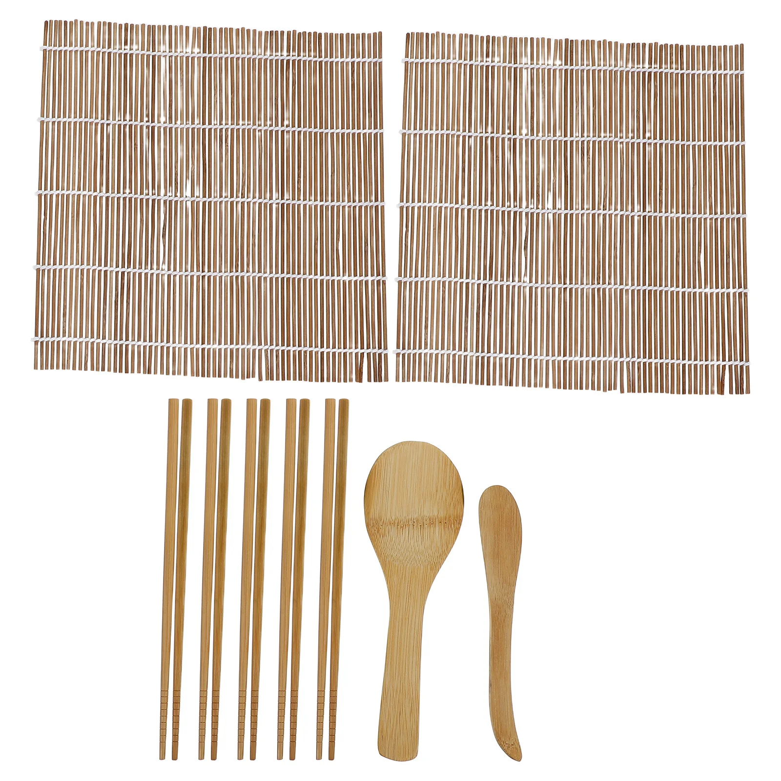 

9Pcs Bamboo Sushi Making Kit Sushi Tool Set Includes Rolling Mat Paddle Spreader Chopsticks for Home Cooking Beginners