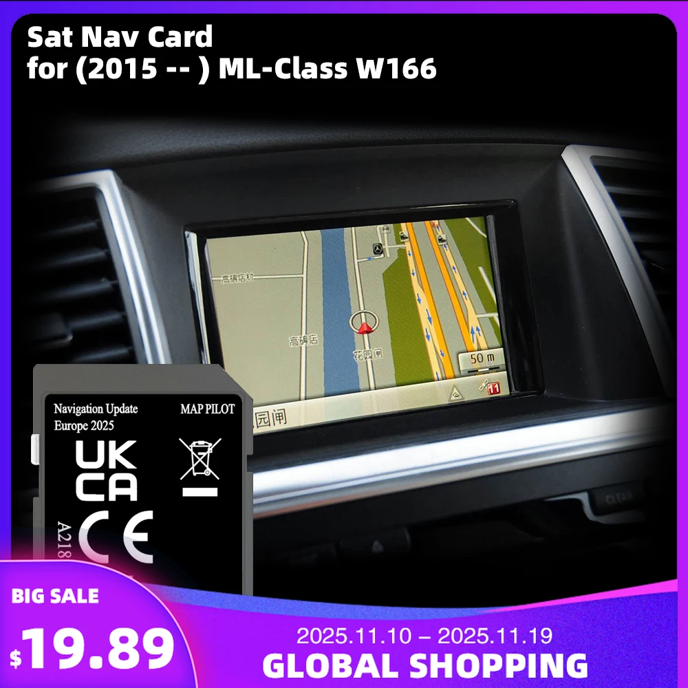 

for Mercedes ML-Class W166 from 2015 SD GPS Card Navigation 32GB New Update 2025 Europe maps