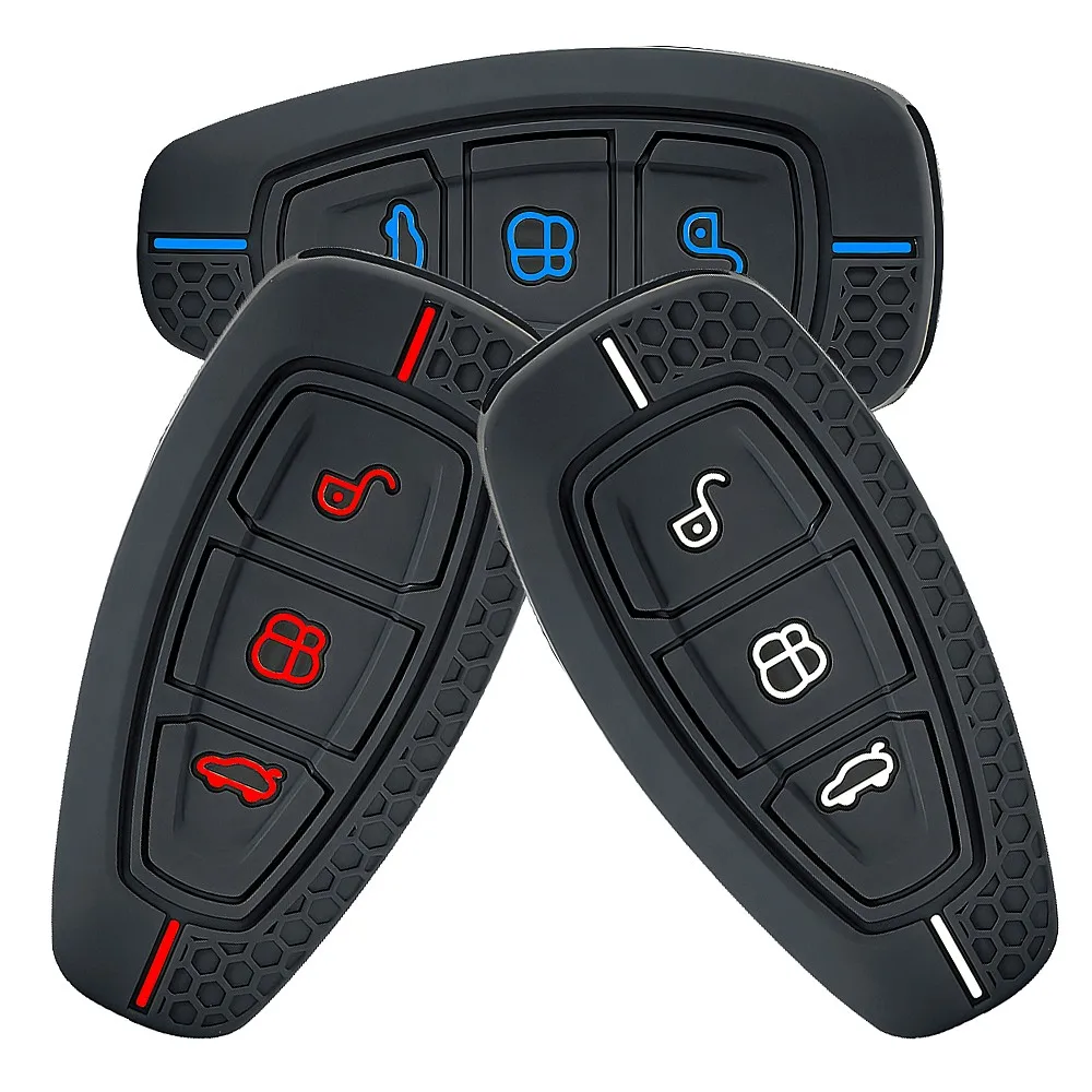 3 Button Key Cover For Ford Transit Custom Mondeo Fiesta Kuga ST Line MK3 Focus 3 Station Wagon Ecosport Case Key Protection