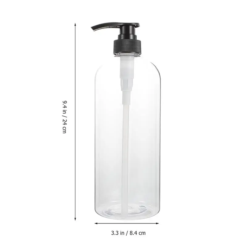 2pcs Refillable Pump Bottles Designer Shampoo Dispensers Clear Soap Dispensers 300/1000ml