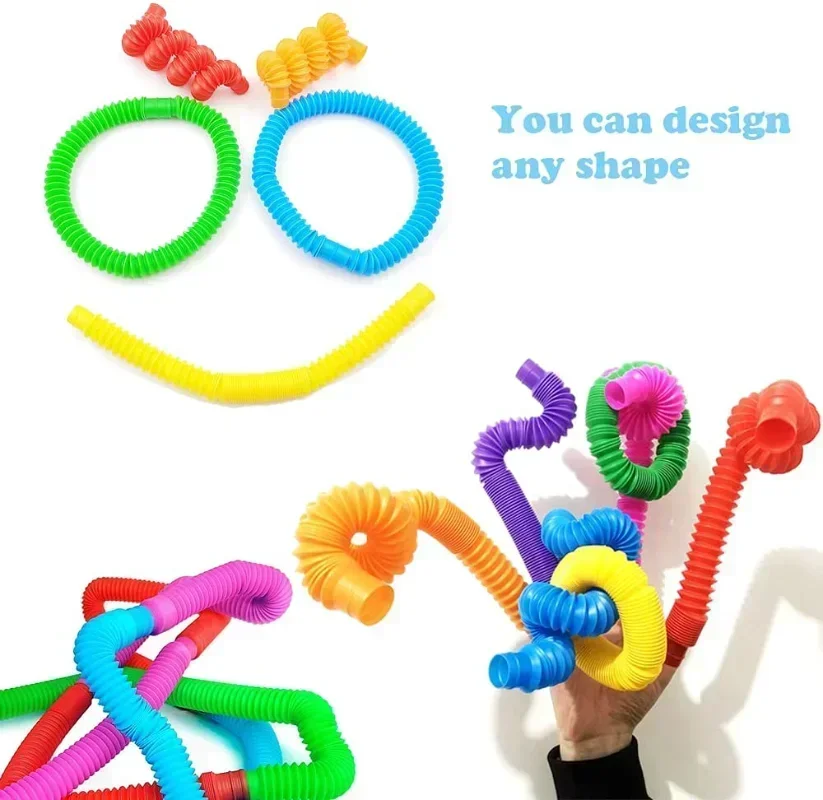 A Slice Large Pop Tubes Fidget Toys Sensory  for Stress Anxiety Relief for Children Adults Learning Toys Toddlers Stretch Tube